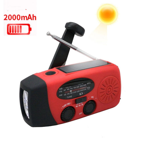 Solar Hand Crank Emergency Weather Radio,Portable Radio with 3 Flashlight 2000mAh Power Bank Cellphone V1192-AZ-W-3701
