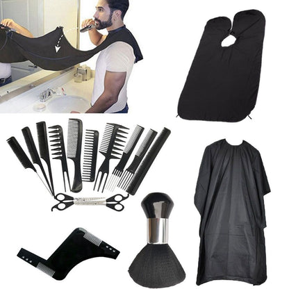 Generic Professional Hairdressing Kit 16 Pieces: Scissors, Combs, Umbrella Cape, Apron and Accessories for V1192-AZ-W-3710