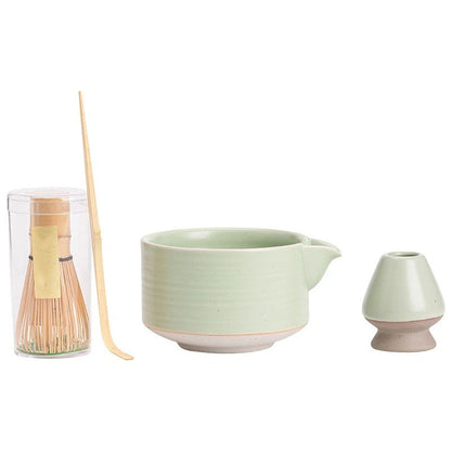 Matcha Whisk Set, Ceramic Matcha Kit Set Includes Matcha Bowl, Matcha Bamboo Scoop, Sifter 4 Pcs Matcha Kit V1192-AZ-W-3712