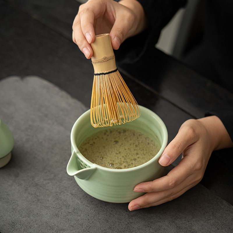 Matcha Whisk Set, Ceramic Matcha Kit Set Includes Matcha Bowl, Matcha Bamboo Scoop, Sifter 4 Pcs Matcha Kit V1192-AZ-W-3712