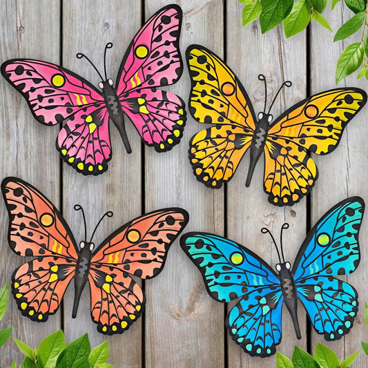 Metal Butterfly Wall Decor -24.6cm Outdoor Fence Wall Art Decor, Hanging Decoration for Garden Yard Living V1192-AZ-W-3720