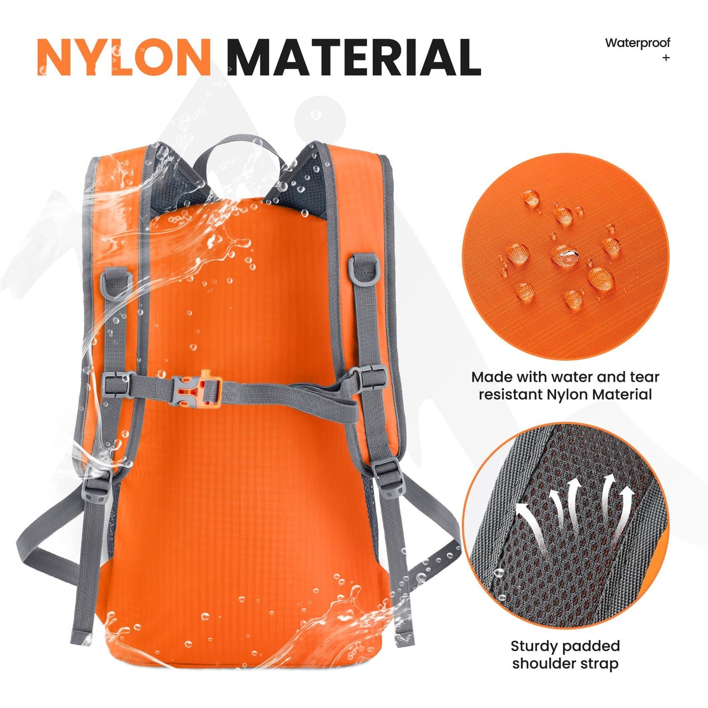 35L Ultralight Lightweight Packable Foldable Travel Camping Hiking Outdoor Sports Backpack Daypack(orang) V1192-AZ-W-3723