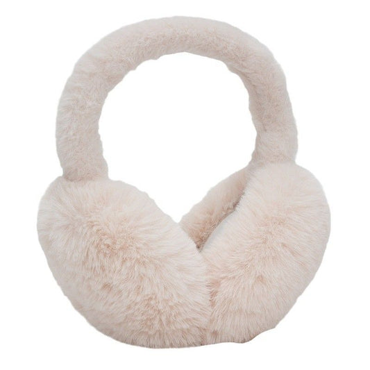 Fluffy Ear Muff for Women Plush Earmuffs Kids Winter Earmuffs Girls Boys Cold Weather Ear Warmer, Beige hair V1192-AZ-W-3727