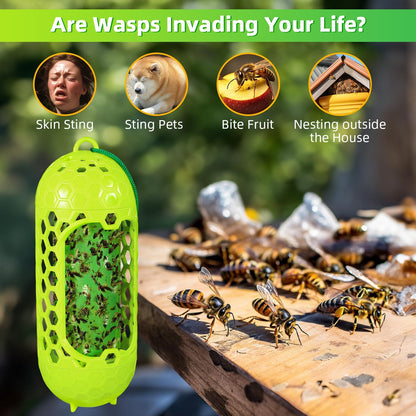 2 Pack Wasp Trap for Outdoor Use Safe & Reusable Wasp Catcher, Effective Hanging Yellow Jacket Trap for V1192-AZ-W-3752