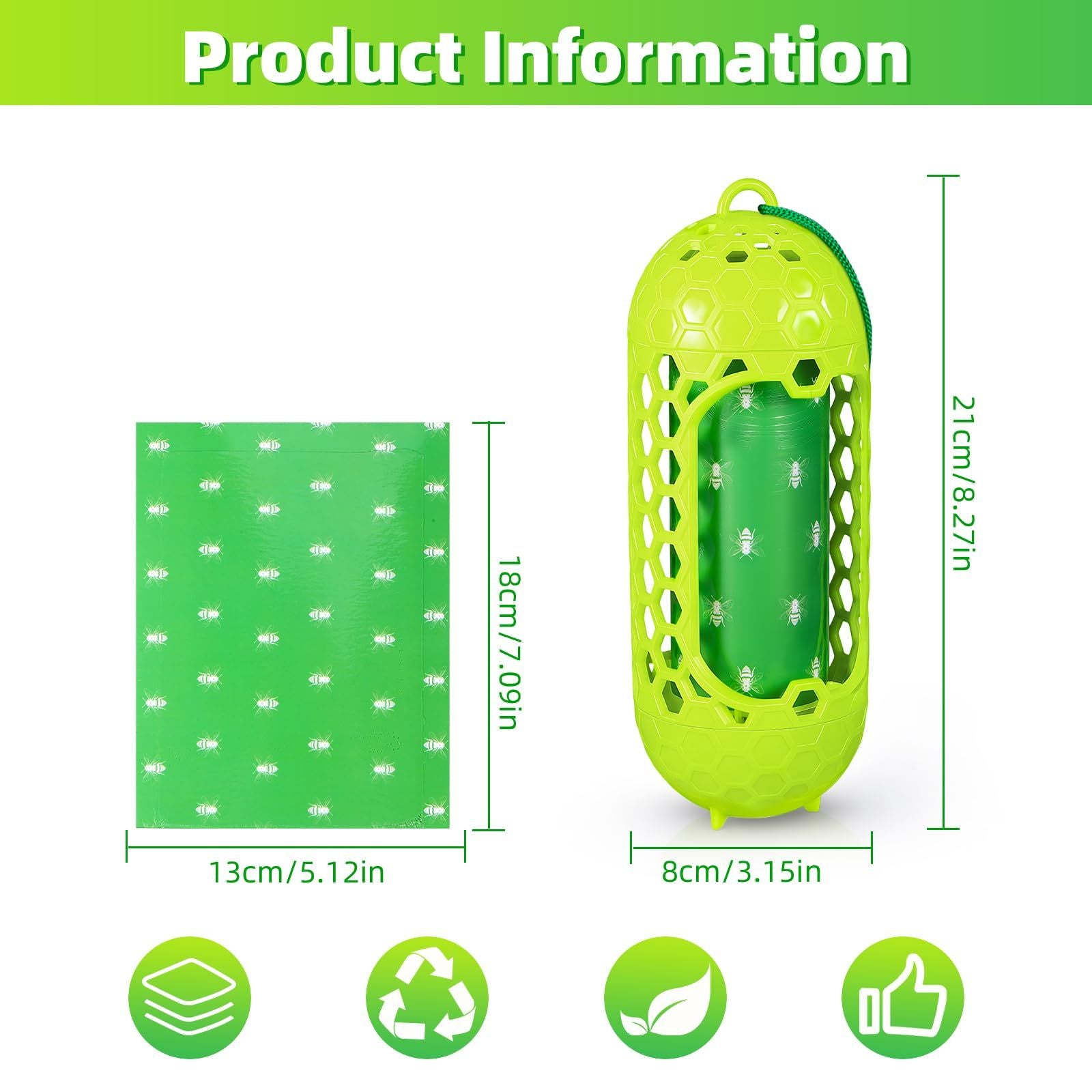 2 Pack Wasp Trap for Outdoor Use Safe & Reusable Wasp Catcher, Effective Hanging Yellow Jacket Trap for V1192-AZ-W-3752