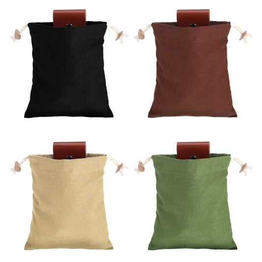 Foraging Bag 4 Pcs Canvas Waxed Foraging Pouch Mushroom Bags Collapsible Bushcraft Leather Pu Hunting Belt V1192-AZ-W-3764