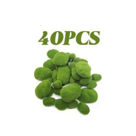 40Pcs Artificial Moss Rocks (4 Sizes), Green Moss Decor for Floral Arrangements, Fairy Gardens and Crafting V1192-AZ-W-3768