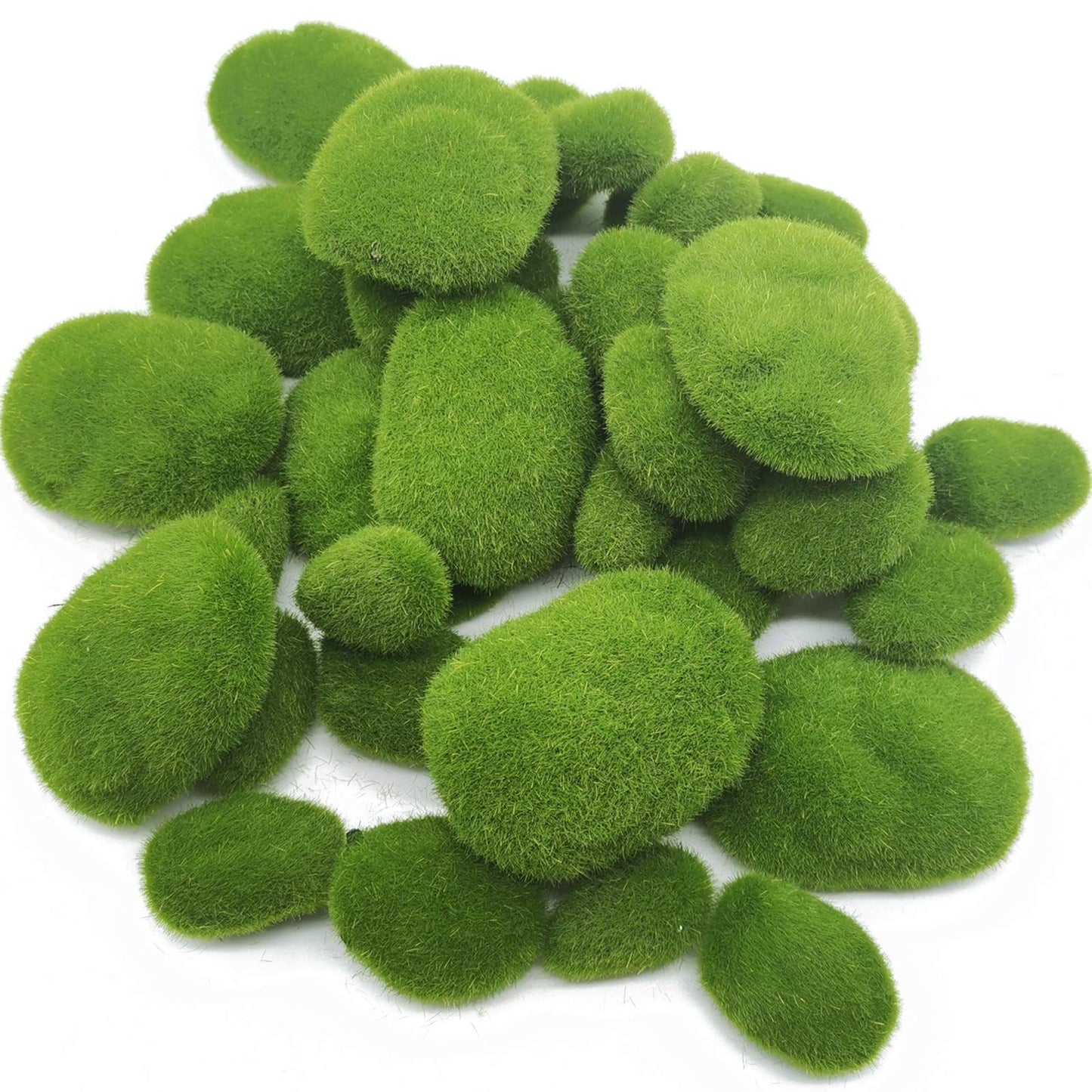 40Pcs Artificial Moss Rocks (4 Sizes), Green Moss Decor for Floral Arrangements, Fairy Gardens and Crafting V1192-AZ-W-3768