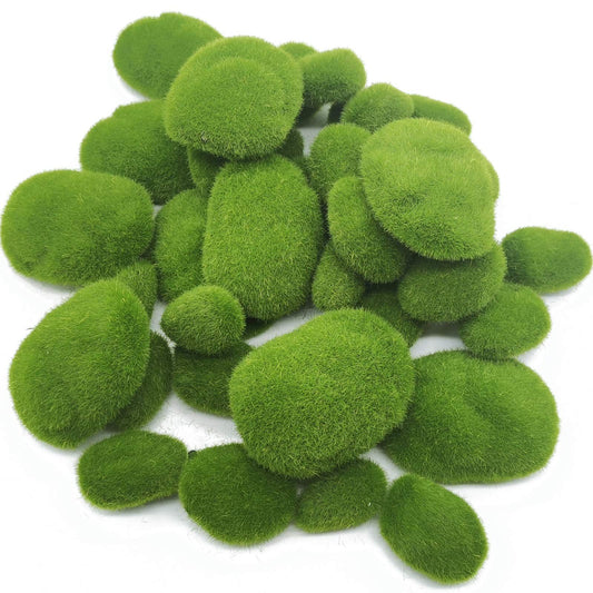 40Pcs Artificial Moss Rocks (4 Sizes), Green Moss Decor for Floral Arrangements, Fairy Gardens and Crafting V1192-AZ-W-3768