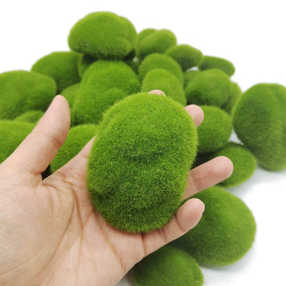 40Pcs Artificial Moss Rocks (4 Sizes), Green Moss Decor for Floral Arrangements, Fairy Gardens and Crafting V1192-AZ-W-3768