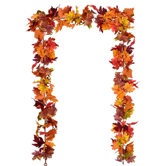 2 Pack Fall Garland Maple Leaf,175cm Hanging Vine Autumn Foliage Thanksgiving Decor for Home Wedding V1192-AZ-W-3781