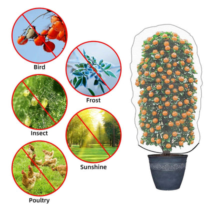 Garden Mesh Netting for Plants, 4 Pack Insect Bird Barrier Net Mesh with Drawstring, 1*1m Garden Bug Netting V1192-AZ-W-3784