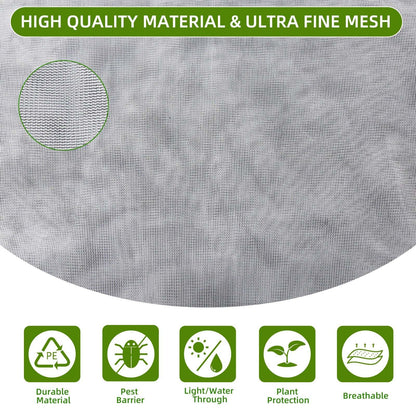 Garden Mesh Netting for Plants, 4 Pack Insect Bird Barrier Net Mesh with Drawstring, 1*1m Garden Bug Netting V1192-AZ-W-3784