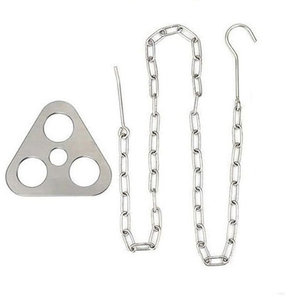Camping Tripod Board, Turn Branches into Campfire Tripod , Stainless Steel Campfire Support Plate with V1192-AZ-W-3786
