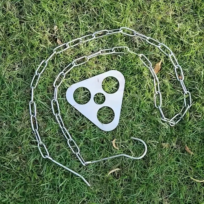 Camping Tripod Board, Turn Branches into Campfire Tripod , Stainless Steel Campfire Support Plate with V1192-AZ-W-3786