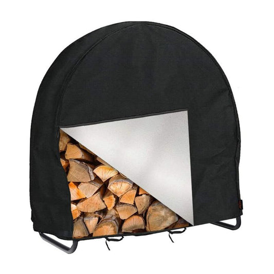 Firewood Log Rack Cover, Outdoor Waterproof Log Hoop Cover, Windproof Dry Wood Pile Holder Storage Tarp Heavy V1192-AZ-W-3789