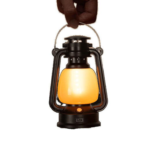Farmhouse Rustic Accent Electric Lantern Oil Lamp with LED Bulb Black Matte Nightstand Table Lamps Antique V1192-AZ-W-3792