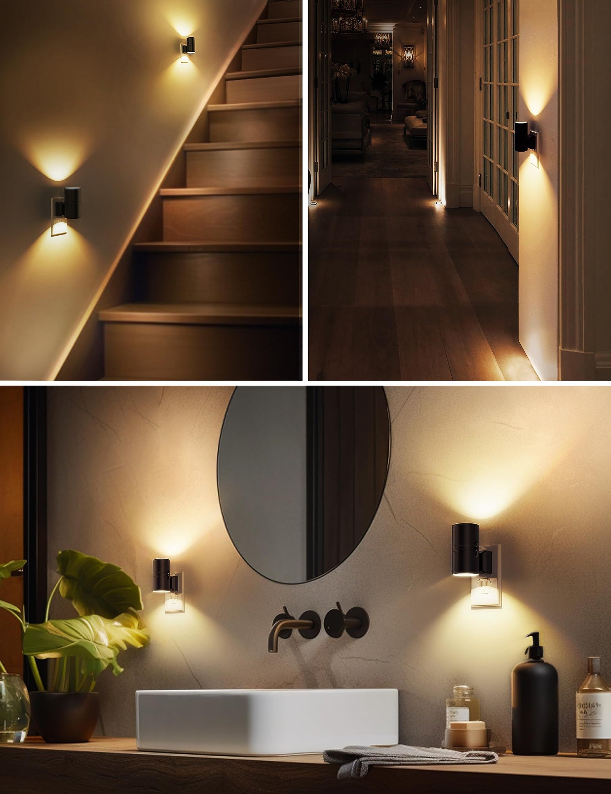 Night Lights Plug into Wall, Dimmable Night Light Plug in, Modern Night Lights with Dusk to Dawn Light V1192-AZ-W-3795