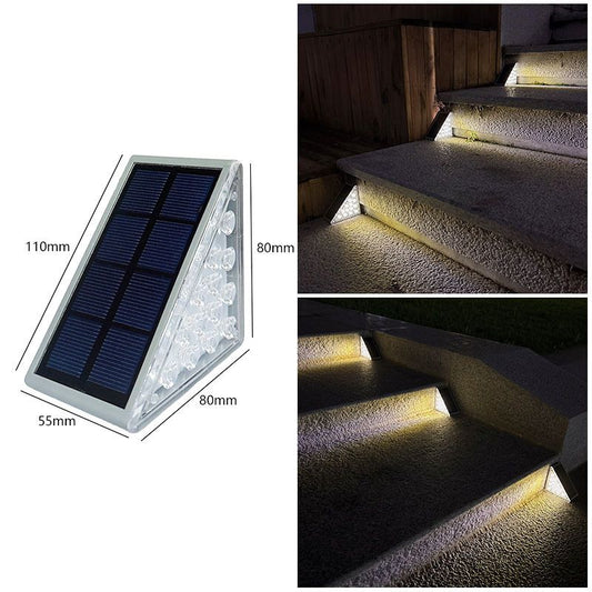 LED Solar Step Lights Waterproof Outdoor Stair Lights, Solar Deck Lights Outdoor Decor Solar Decoration V1192-AZ-W-3797