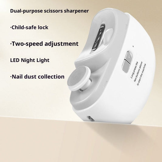 Electric Nail Clippers Upgraded 2 in 1 Automatic with polishing, dust Storage & led Light, Automatic Electric V1192-AZ-W-3804