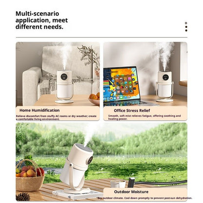 Portable Small Humidifier - Cold Mist Humidifier with 360 degrees Rotating Stand, Stepless Dimming Warm Night V1192-AZ-W-3806