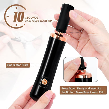 2pcs Electric Nail Lacquer Shaker, Eyelash Lacquer & Glue Shaker for Eyelash Extensions, Handsfree Tool for V1192-AZ-W-3810