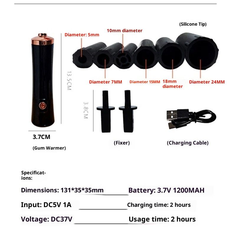 2pcs Electric Nail Lacquer Shaker, Eyelash Lacquer & Glue Shaker for Eyelash Extensions, Handsfree Tool for V1192-AZ-W-3810