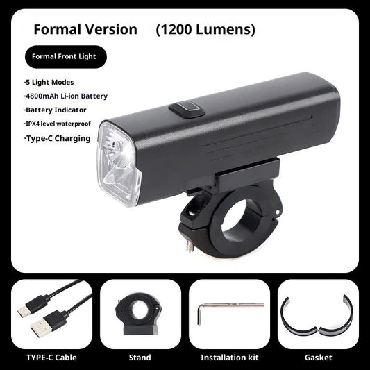 1200 Lumens Bike Light for Night Riding, USB-C Rechargeable Bike Headlight, Aluminium Alloy Waterproof Bike V1192-AZ-W-3811
