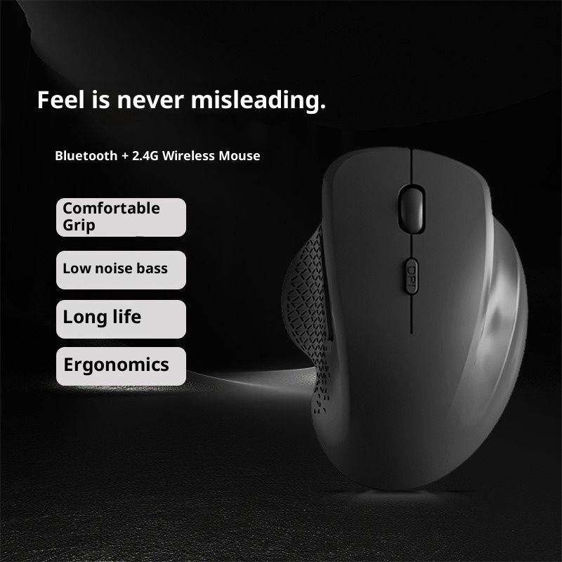 Wireless Mouse (2.4G) Silent 800-1200-1600 DPI Computer USB & Bluetooth Mouse 6 Buttons, Wide Compatibility - V1192-AZ-W-3813