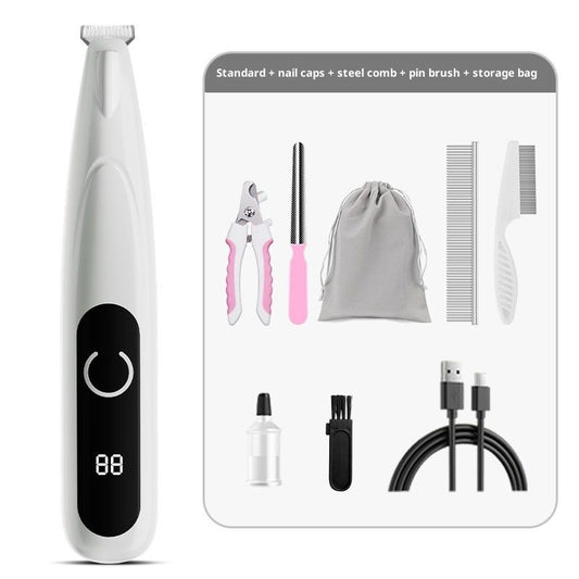 Upgrade Pet Micro Precision Trimmer, Multifunctional Pet Hair Clippers for Grooming with LED Light, Low Noise V1192-AZ-W-3828