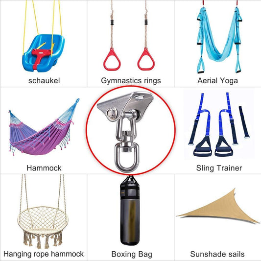 Stainless Steel Swing Hanger Heavy Duty Ceiling Swing Mount Free Swivel Swing Hook Swing Hardware Kit for V1192-AZ-W-3839
