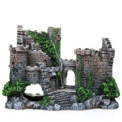 Aquarium Decorations- Castle Fish Tank Decorations for Aquatic Pets to Breed Play and Rest Fish Decorations V1192-AZ-W-3841