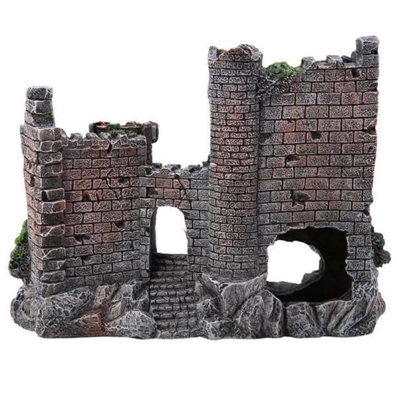 Aquarium Decorations- Castle Fish Tank Decorations for Aquatic Pets to Breed Play and Rest Fish Decorations V1192-AZ-W-3841