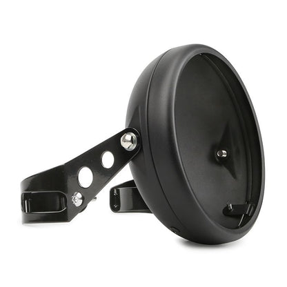 Motorcycle Universal 7" Headlight Housing Shell Lamp Bracket Bottom Mount Bucket Fits Compatible Cafe Racer V1192-AZ-W-3847
