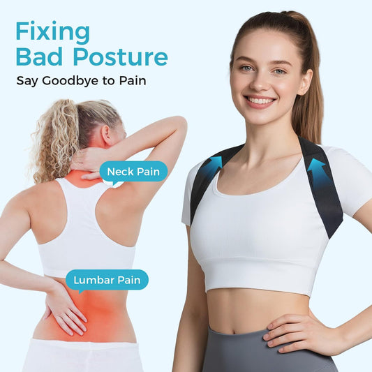 Posture Corrector for Women and Men, Invisible Mesh Breathable Back Brace, Adjustable Back Straightener, V1192-AZ-W-3854