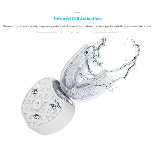 Ultrasonic U-Shaped Toothbrush for Teeth Whitening, Electric Toothbrush For Adults - 360 degrees Mouth V1192-AZ-W-3867