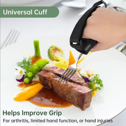 2pcs Disabled Eating Aids Utensil Holders Eating Assistance Hand Cuff for Holding Spoon, Fork, Cutlery V1192-AZ-W-3870