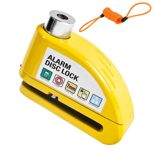 Motorcycle Alarm Disc Brake Lock, Motorcycle Locks Anti Theft Security Wheel Disc Lock Waterproof 110dB Alarm V1192-AZ-W-3878