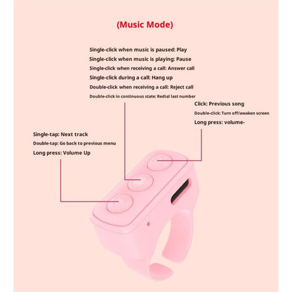 Ring Remote Control, Camera Shutter Remote, Wireless Bluetooth Scrolling Ring Remote Shutter Control for V1192-AZ-W-3880