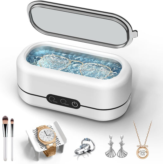 Ultrasonic Jewelry Cleaner, 48KHz Ultrasonic Cleaner Machine for Jewelry, Eyeglasses, Rings, Watch Strap, V1192-AZ-W-3887