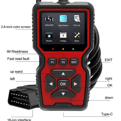 OBD2 Scanner Diagnostic Tool, Check Engine Code Reader OBD2 Scanner with Reset, Mode 6, Mode 8 & I/M V1192-AZ-W-3890