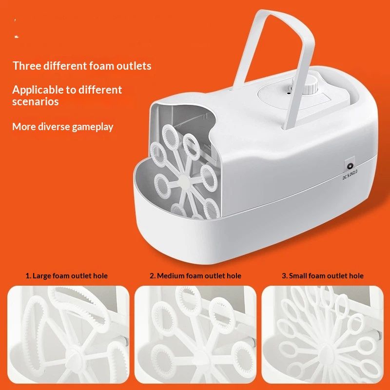 Bubble Machine, Automatic Bubble Blower Machine, Portable Bubble Maker for Outdoor and Indoor Use, (White) V1192-AZ-W-3892