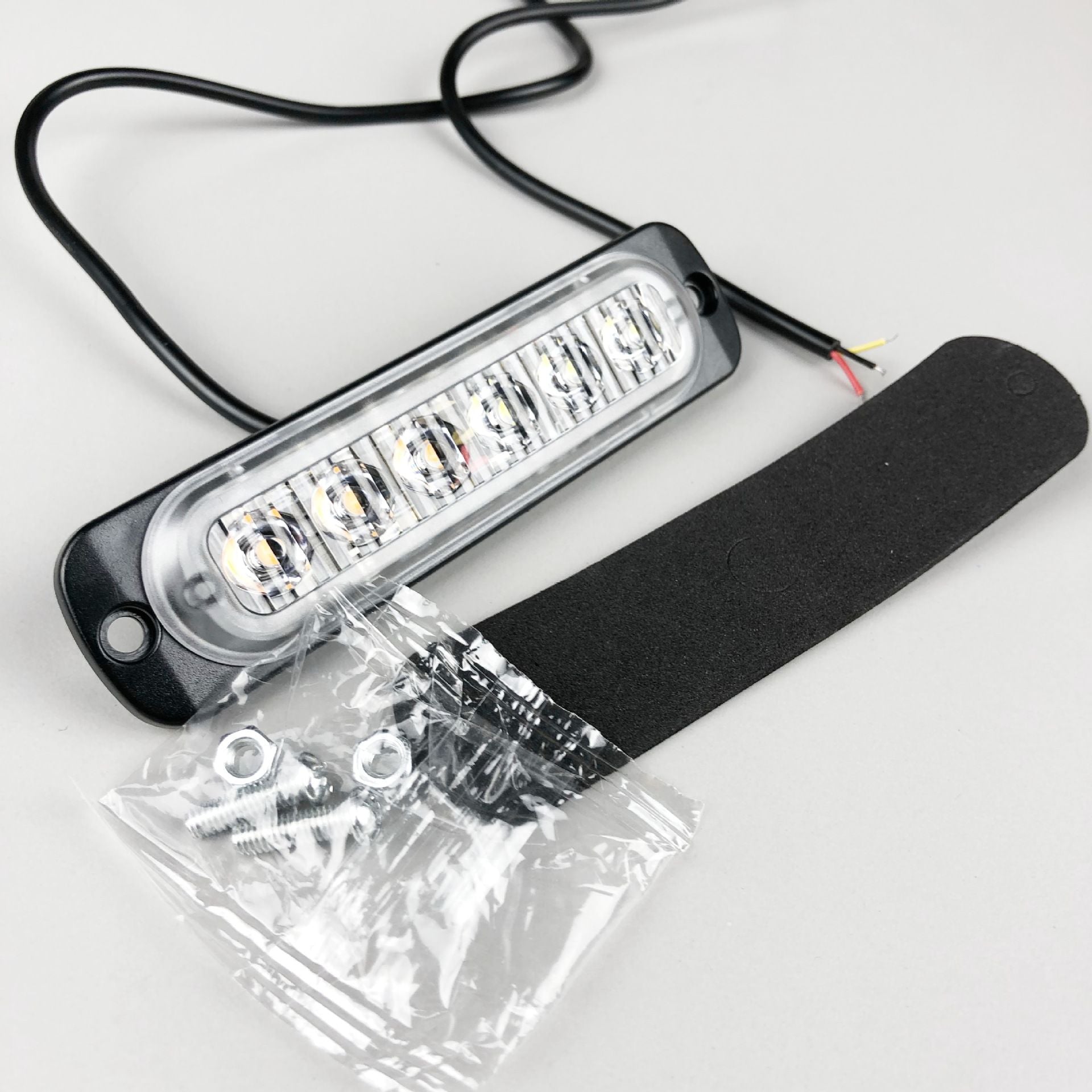 LED Emergency Strobe Lights, 8x Red White 6 LED Strobe Warning Emergency Flashing Light Caution Construction V1192-AZ-W-3895