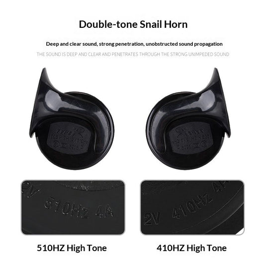 Train Horn for Truck 2pcs 12V Air Horn for Car Snail Electric Air Horn Marine Boat Loud Alarm Kit Boat V1192-AZ-W-3897