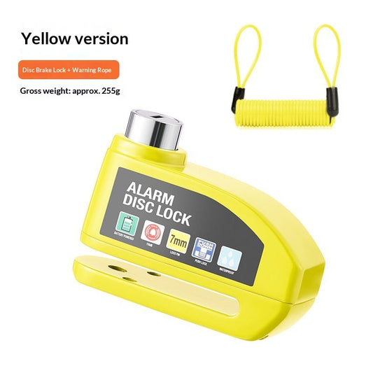 Alarm Disc Lock with Alarm 110dB, Anti Theft Waterproof Motorcycle Disc Lock with Reminder Cable, Motorcycle V1192-AZ-W-3898