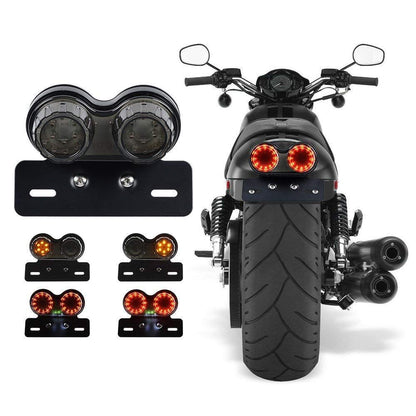 10W 20-LED Motorcycle Tail Light Integrated Driving&Brake Light Turn Signal Lamp With License Plate Bracket V1192-AZ-W-3899