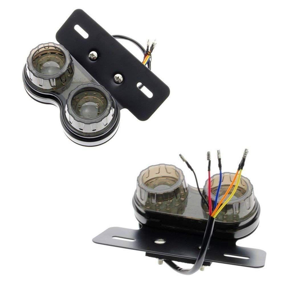 10W 20-LED Motorcycle Tail Light Integrated Driving&Brake Light Turn Signal Lamp With License Plate Bracket V1192-AZ-W-3899