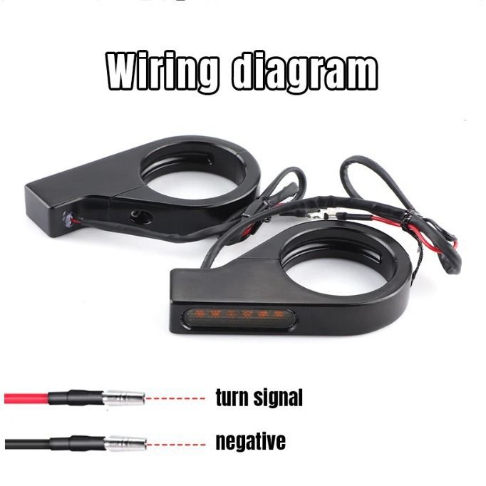 A pair Switchback Sequential Front Fork LED Turn Signals, Motorcycle Running Lights for 41mm Front Mount Fork V1192-AZ-W-3900