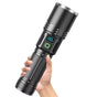High Lumen Flashlight - with LCD Display, Zoomable Long Beam - for Camping, Dog Walking, for Home Emergency V1192-AZ-W-3902