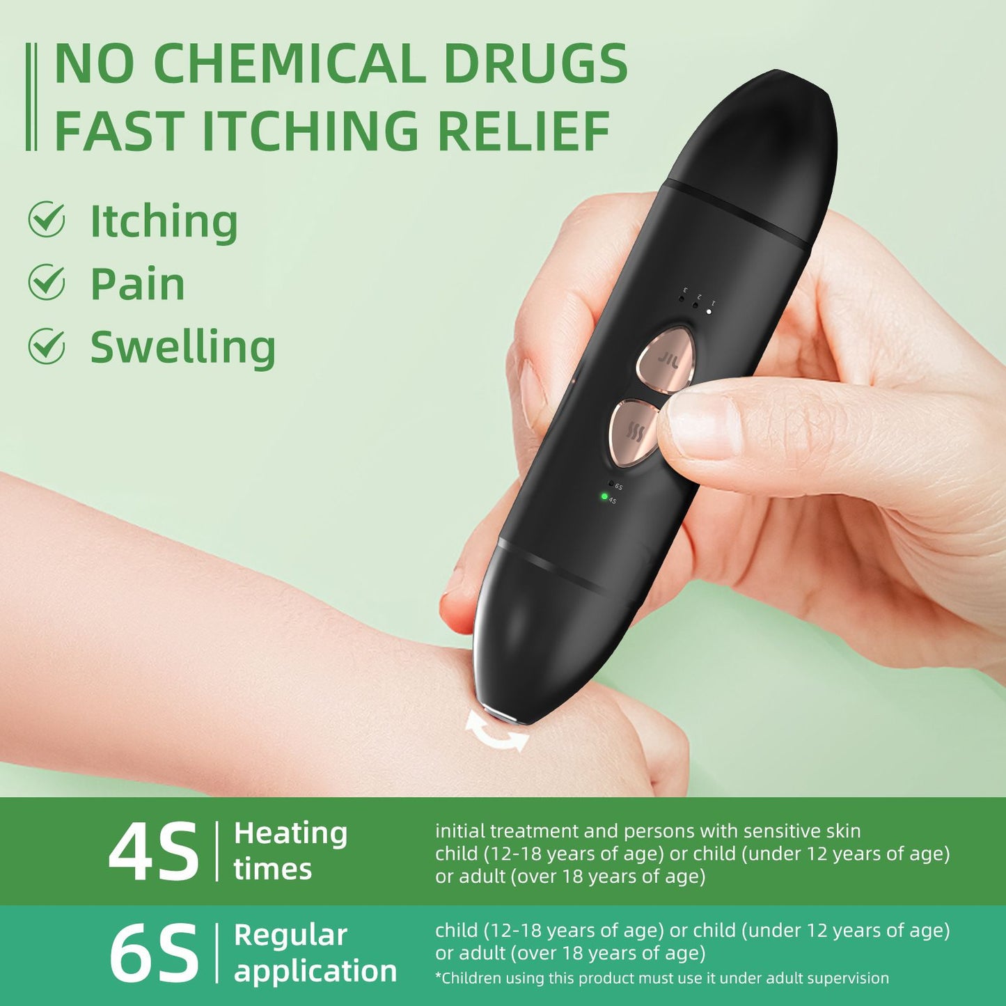 Bug Bite Relief with Suction Tool and Heat Mosquito Itch Relief-Insect Sting&2-in-1 Bite Relief Rechargeable V1192-AZ-W-3908